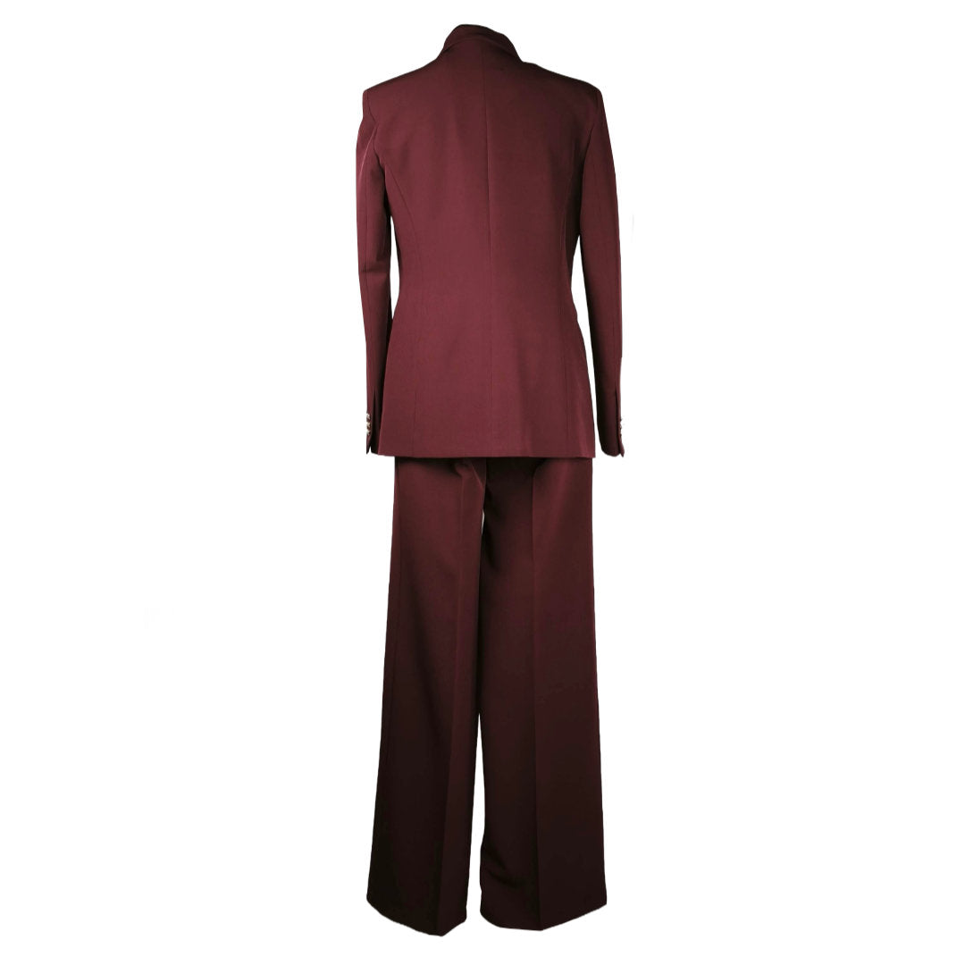 Completo Tailleur Giacca e Pantaloni Doppiopetto Bordeaux