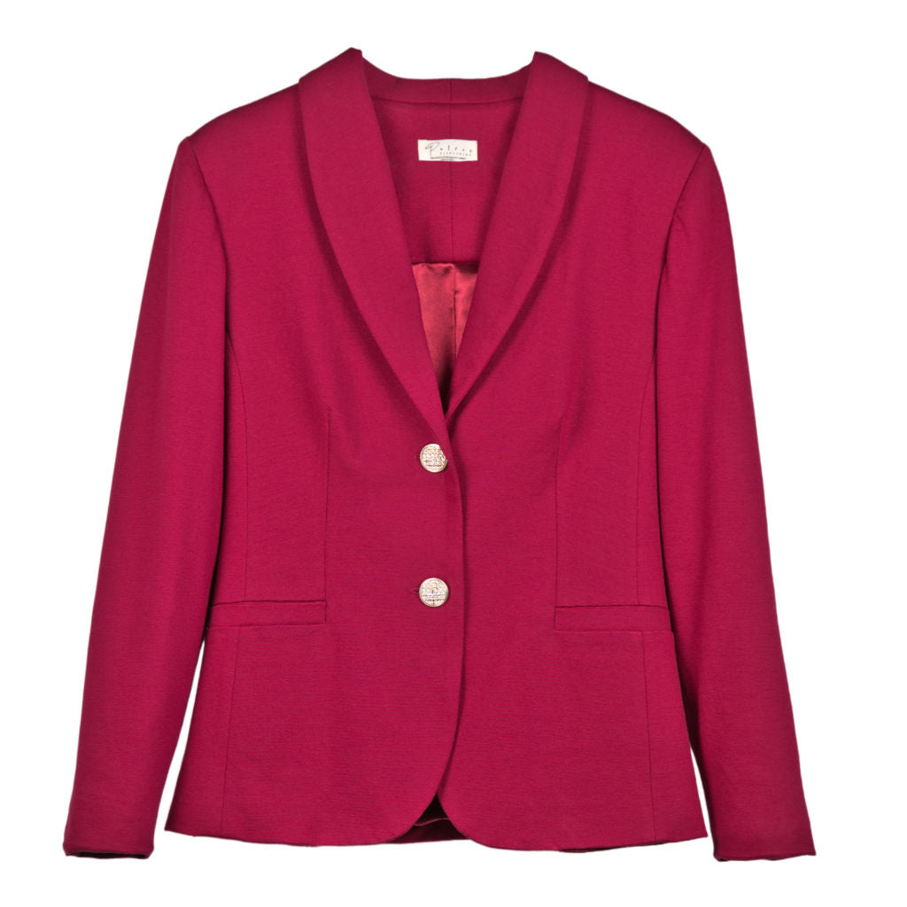 Giacca Donna Bordeaux Sartoriale con Bottoni Argentati