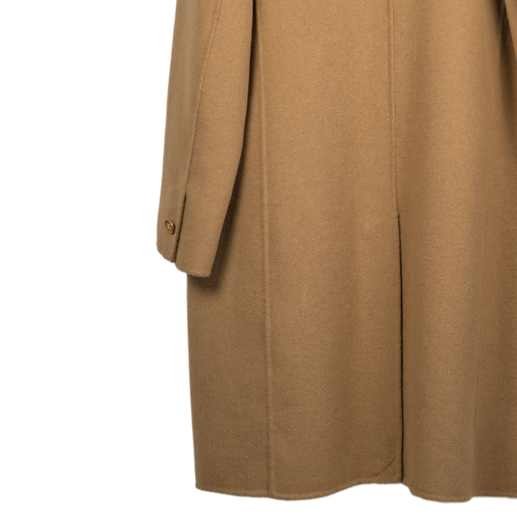 Cappotto Donna Cammello in Lana con Bottoni Dorati