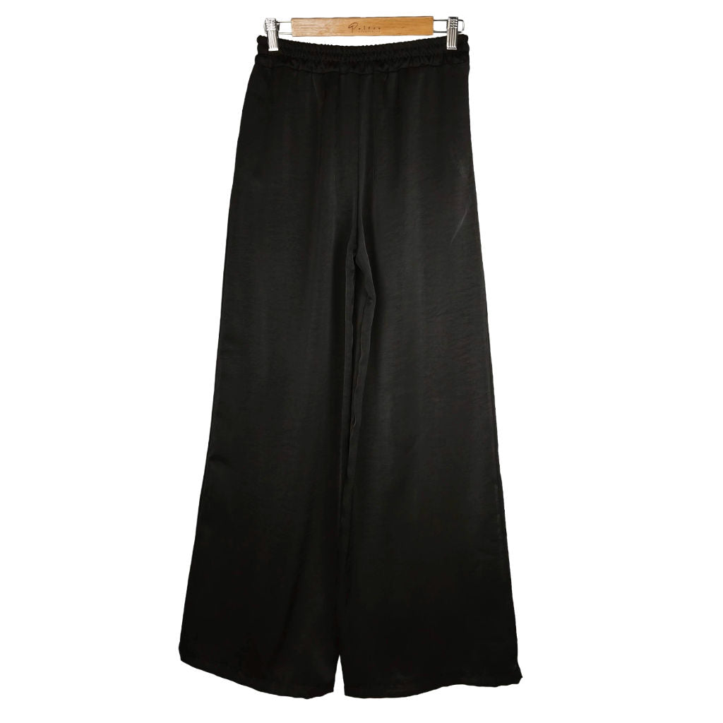 Pantalone Donna Palazzo in Satin Nero