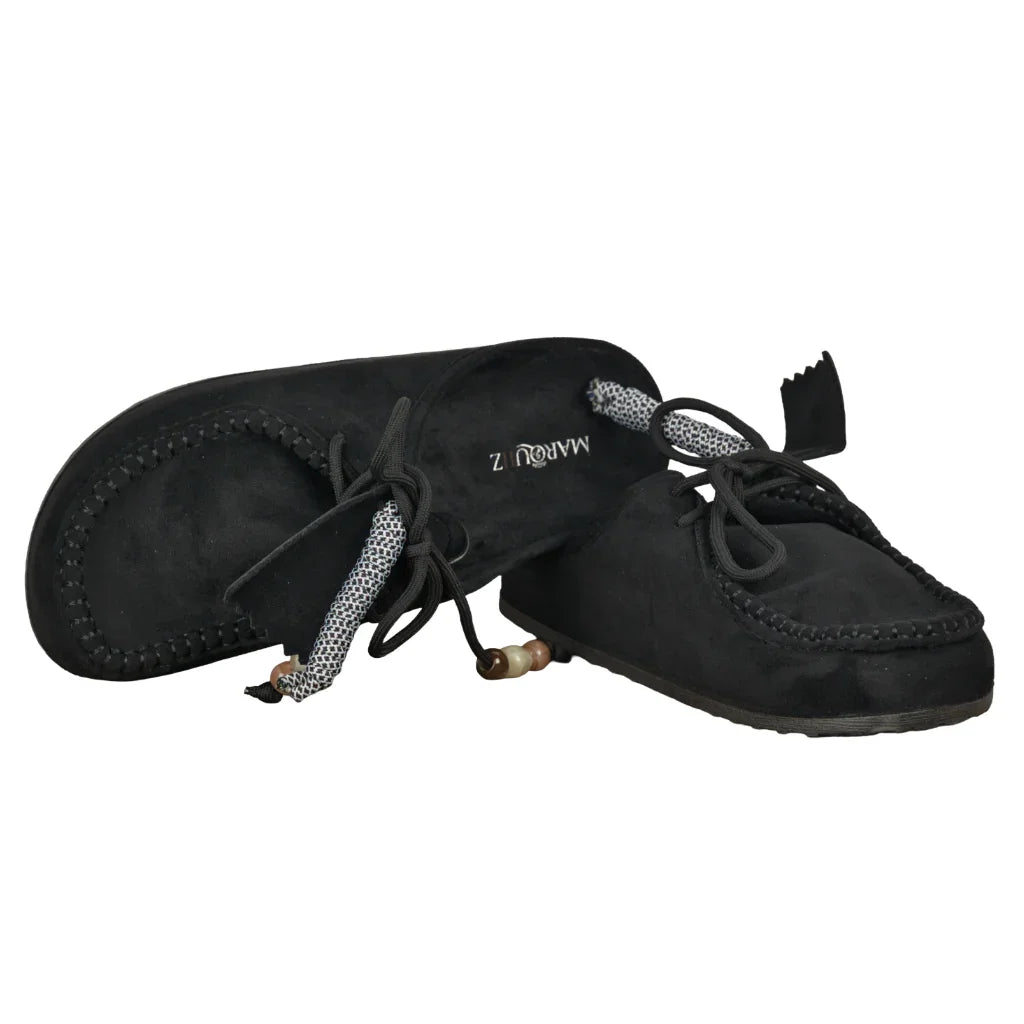 Sabot Donna in Camoscio con Lacci Decorativi