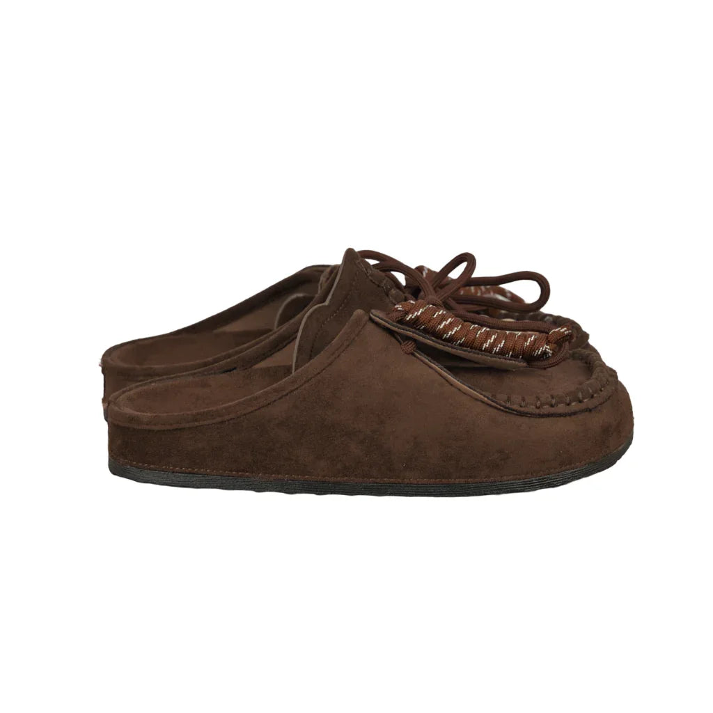 Sabot Donna in Camoscio con Lacci Decorativi