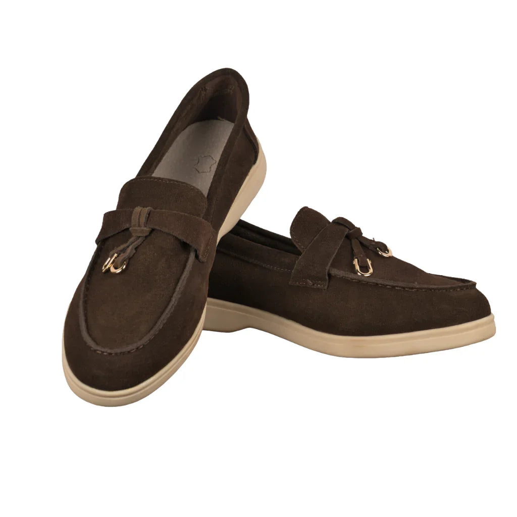 Mocassini Donna in Suede Cioccolato