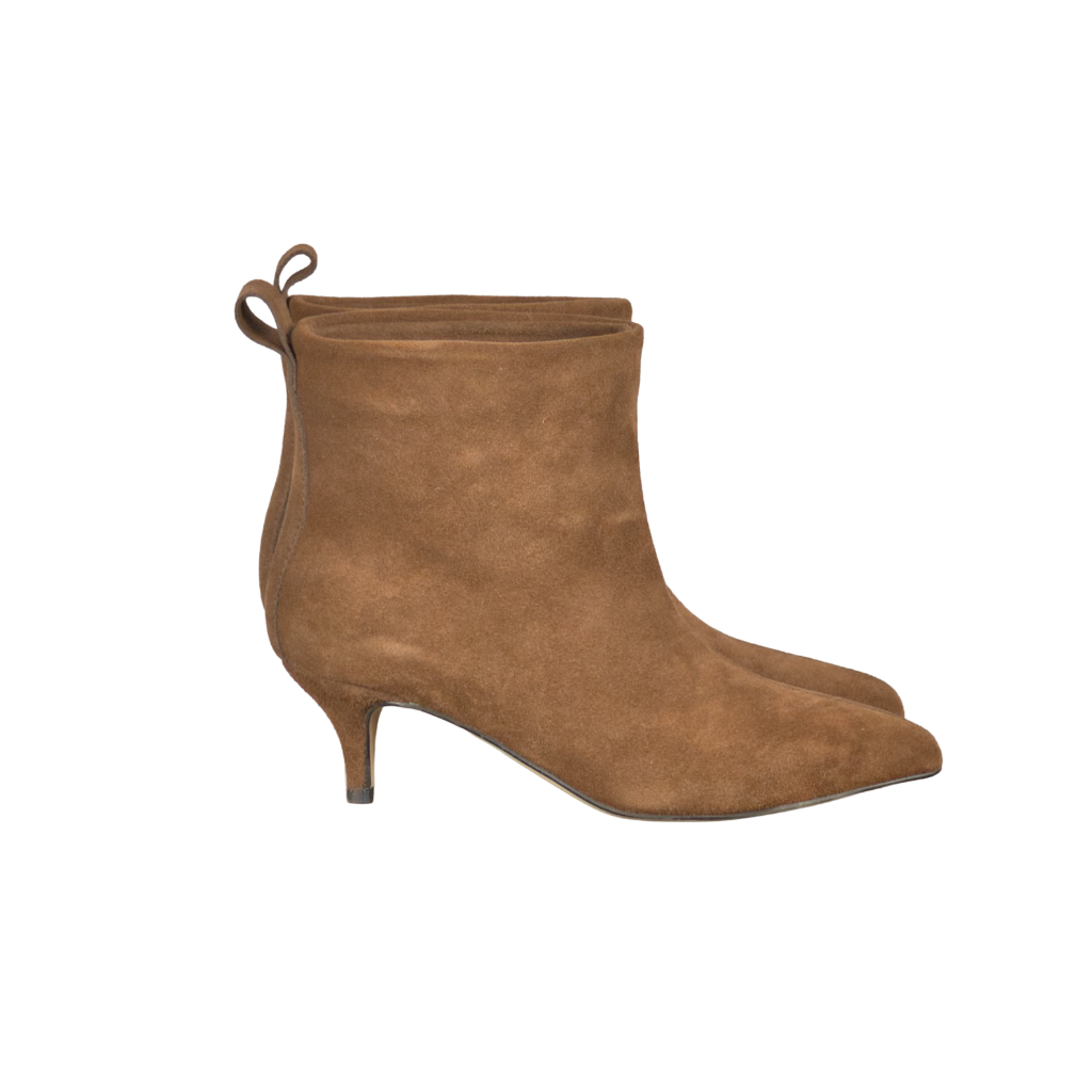 Stivaletti Donna in Suede Marrone con Punta Affusolata