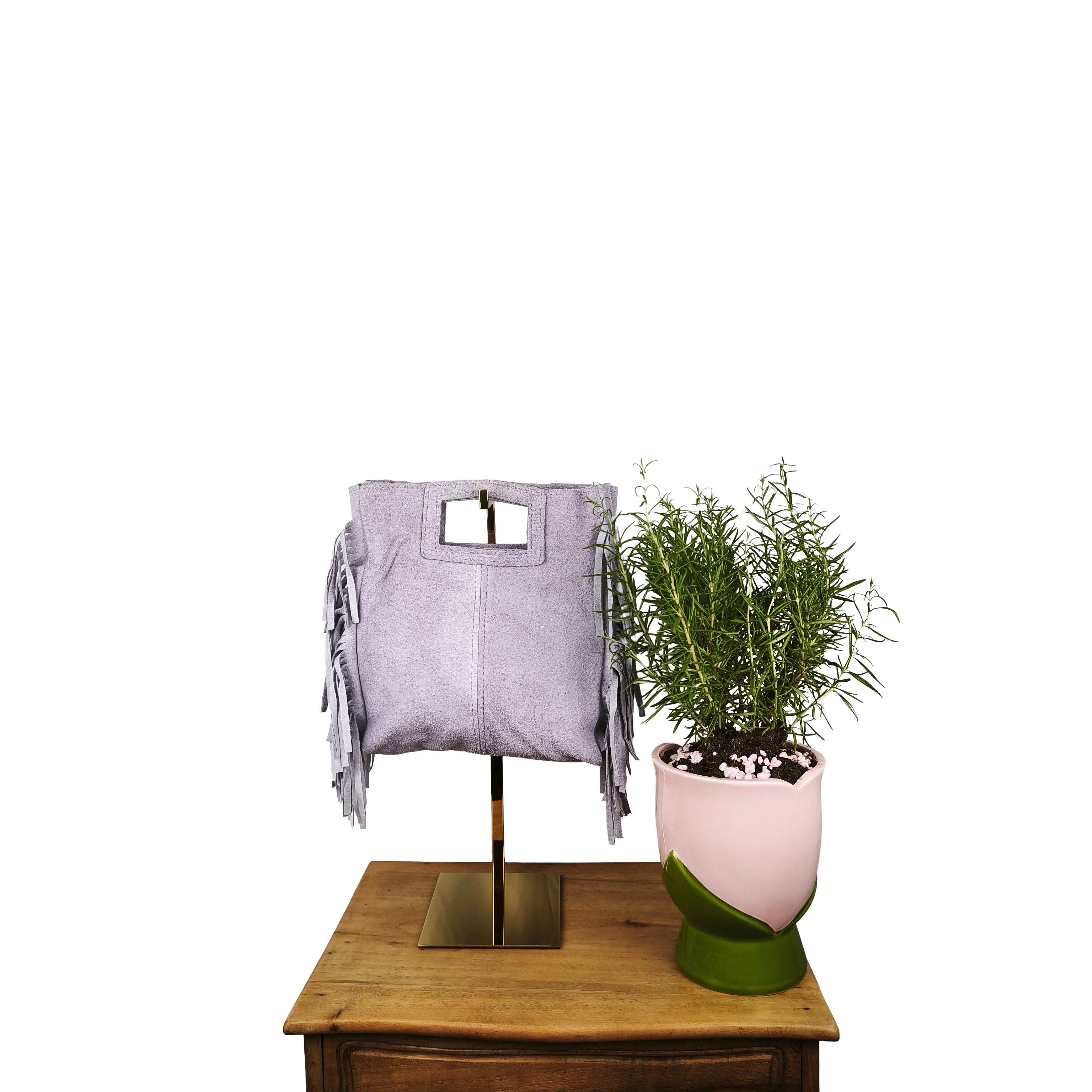 Borsa in Vera Pelle con Frange e Tracolla