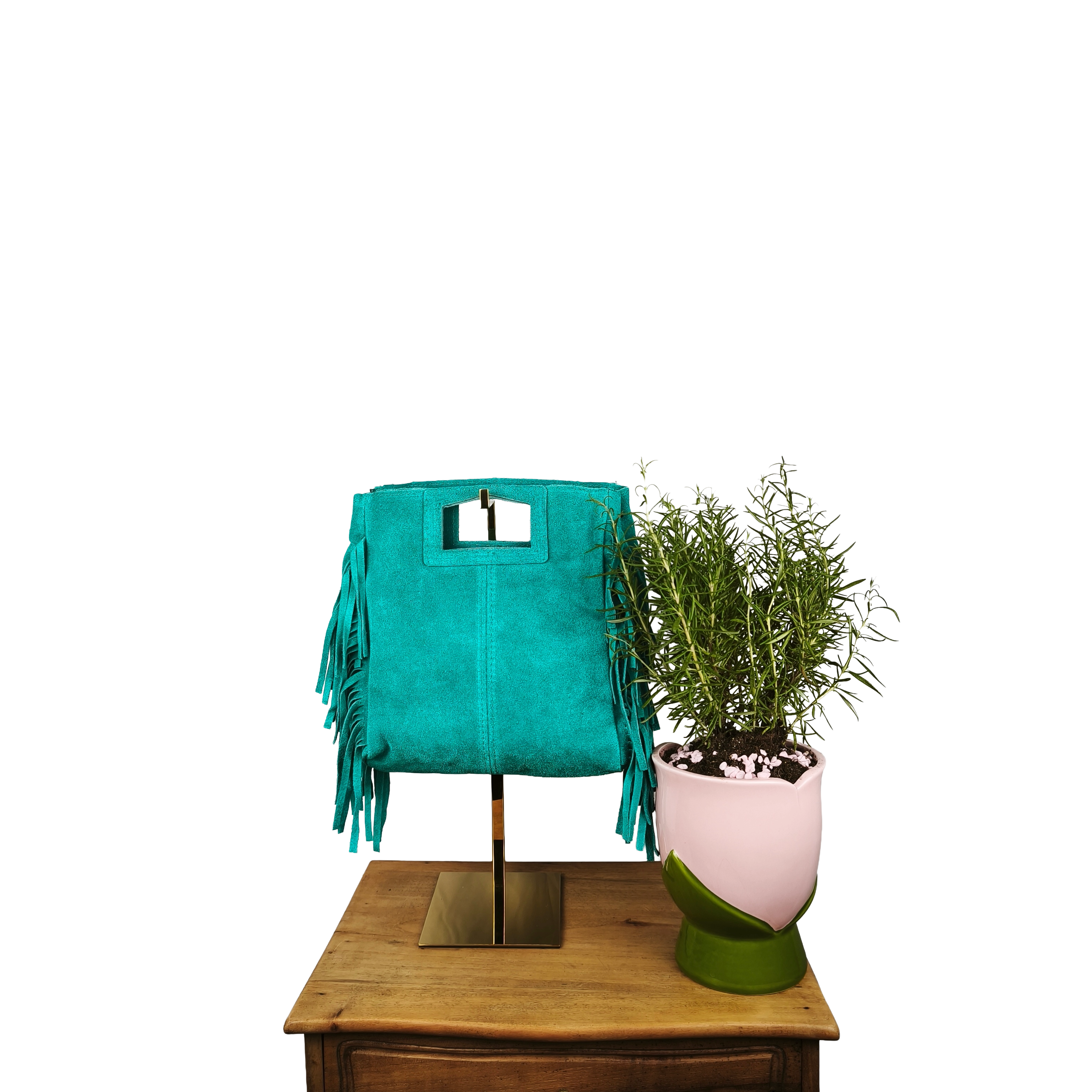 Borsa in Vera Pelle con Frange e Tracolla