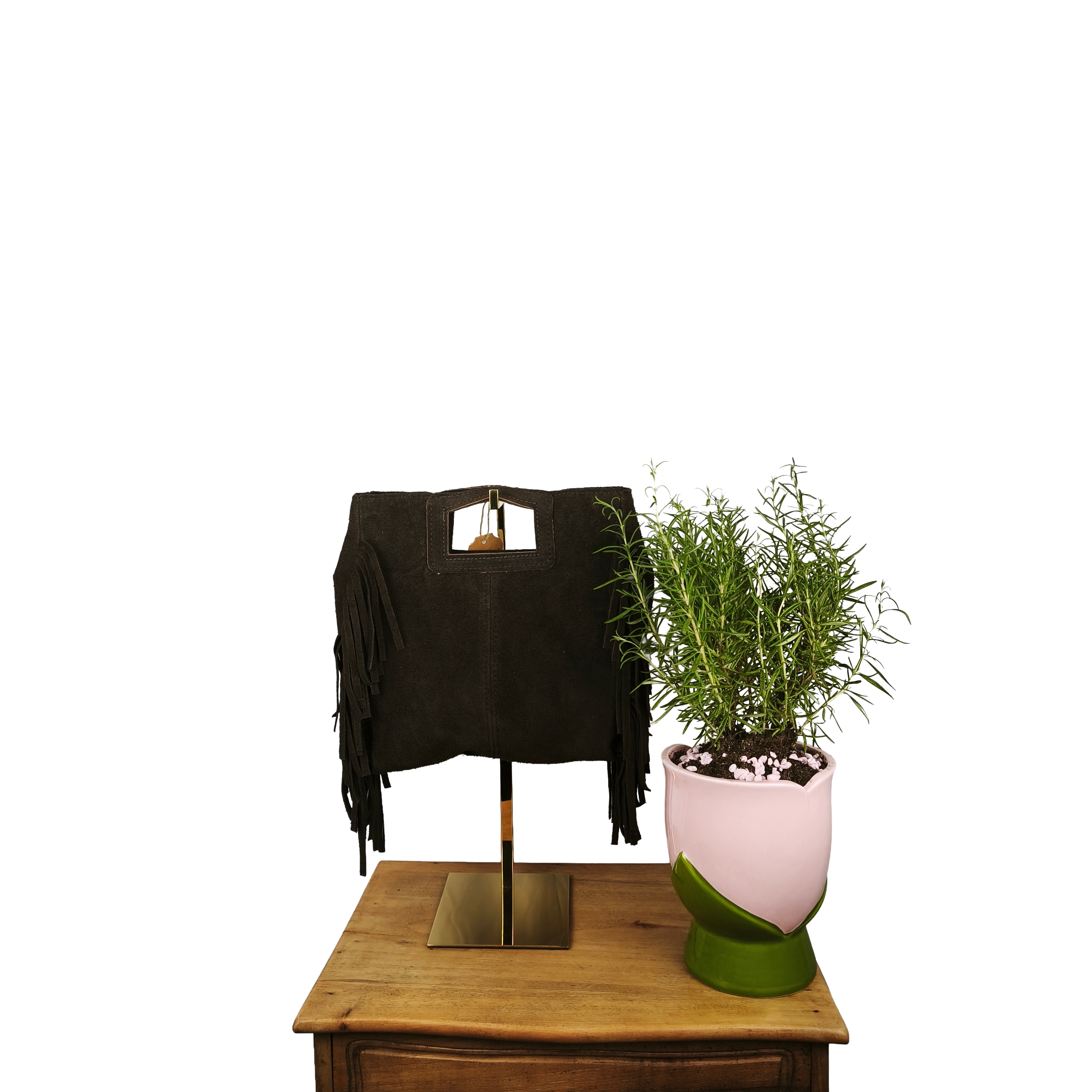 Borsa in Vera Pelle con Frange e Tracolla