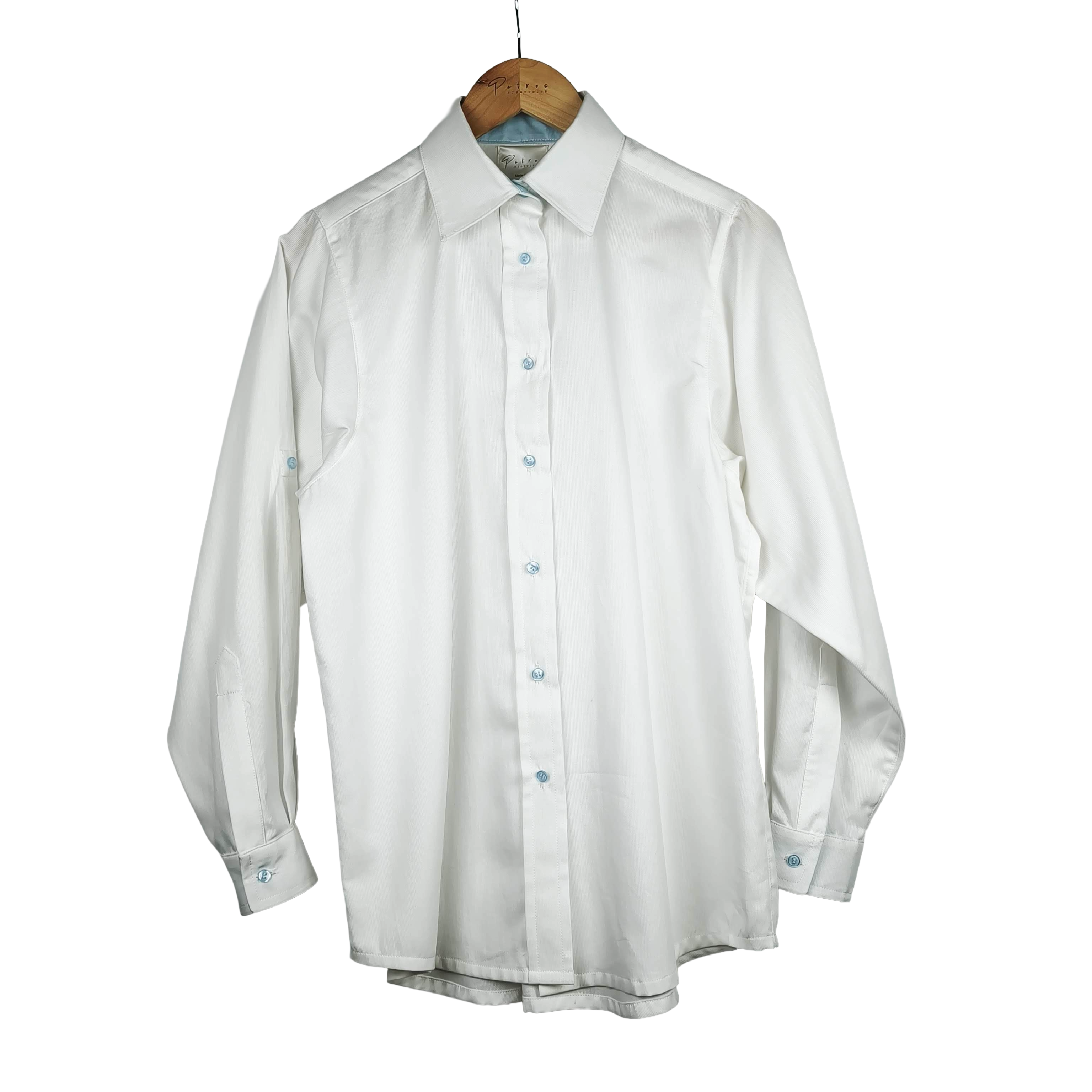 Camicia Donna Bianca con Bottoni a Contrasto