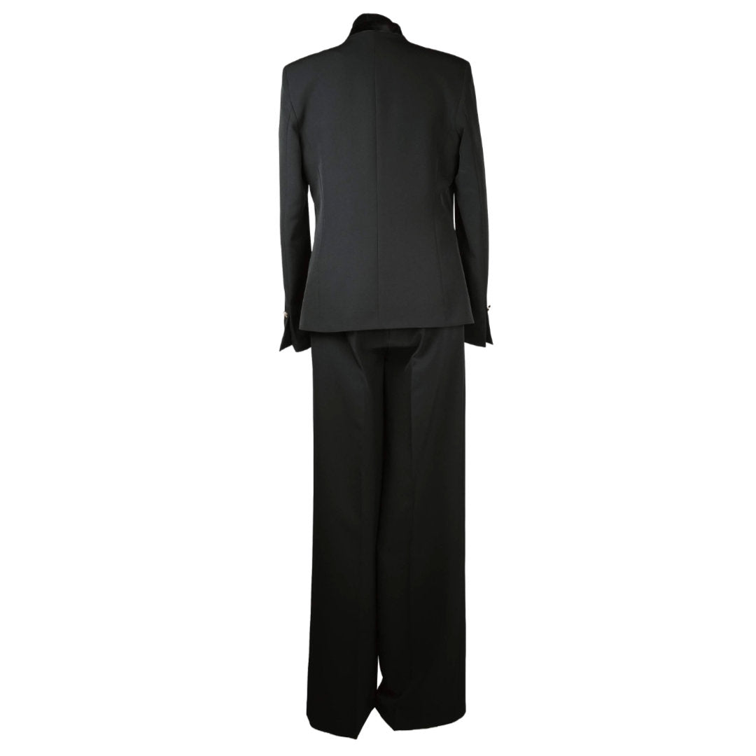 Completo Giacca e Pantaloni Collo Coreana Nero