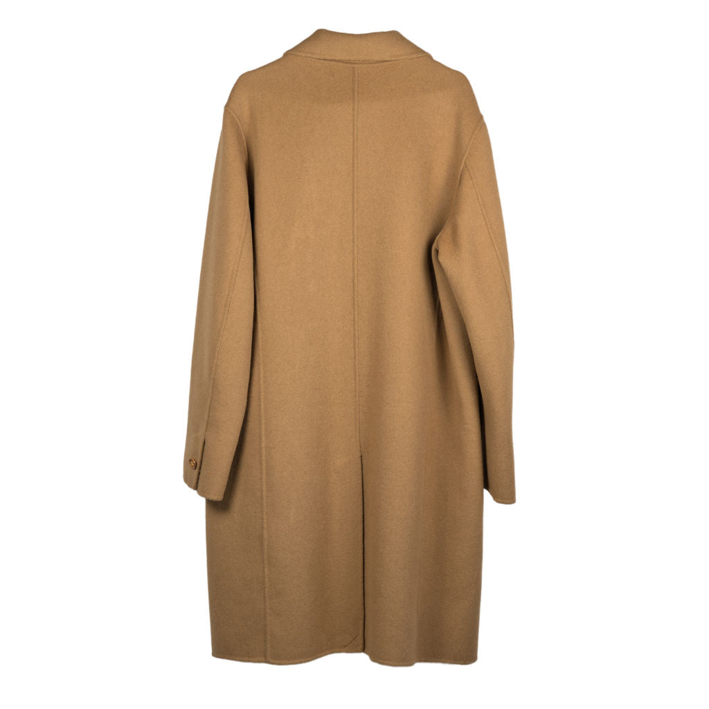 Cappotto Donna Cammello in Lana con Bottoni Dorati