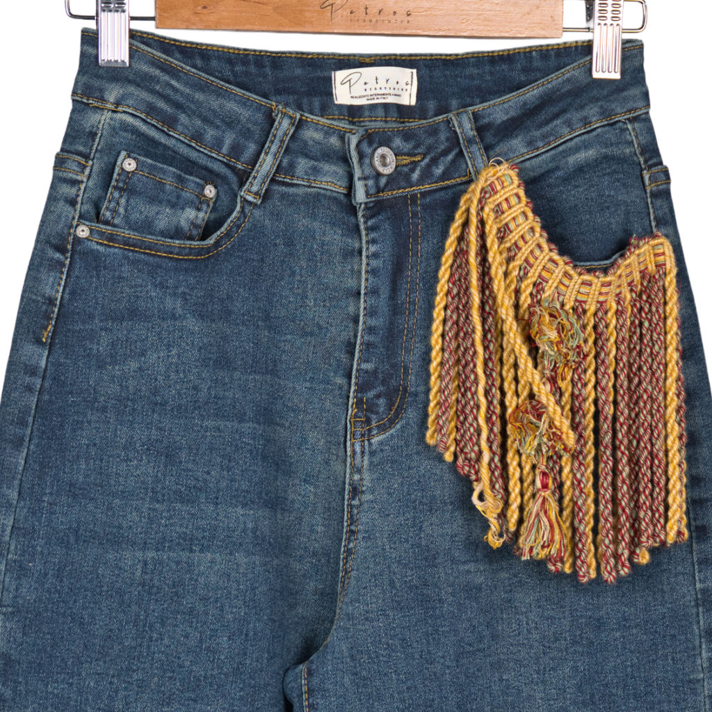 Jeans Donna Wide Leg Frange