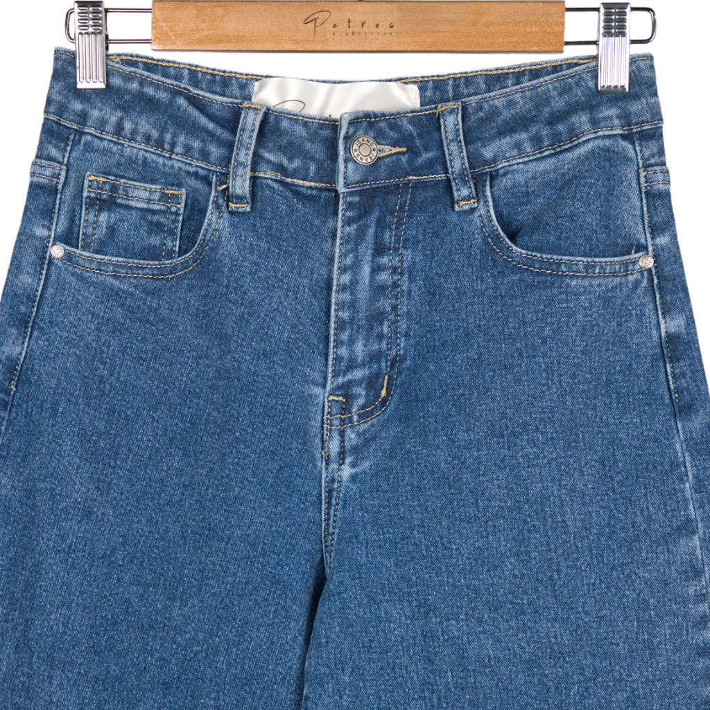 Jeans Donna Wide Leg Tasche Cuore