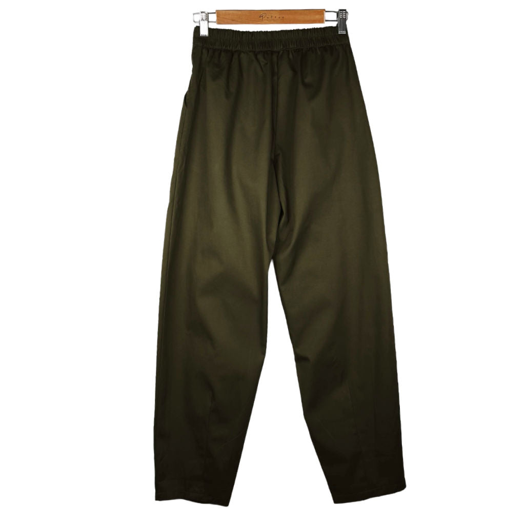 Pantalone Donna in Cotone Verde Militare Balloon