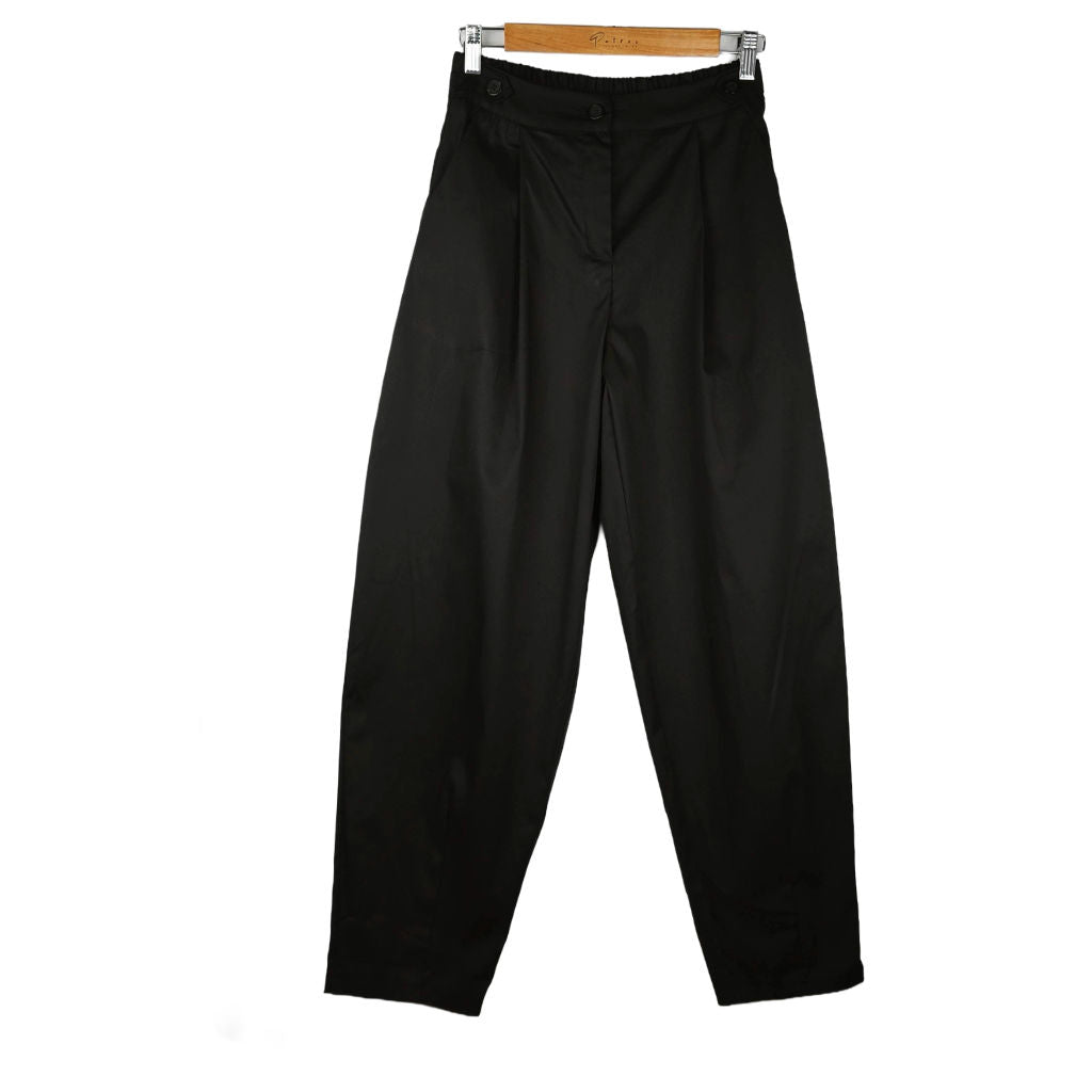 Pantalone Donna in Cotone Nero Balloon