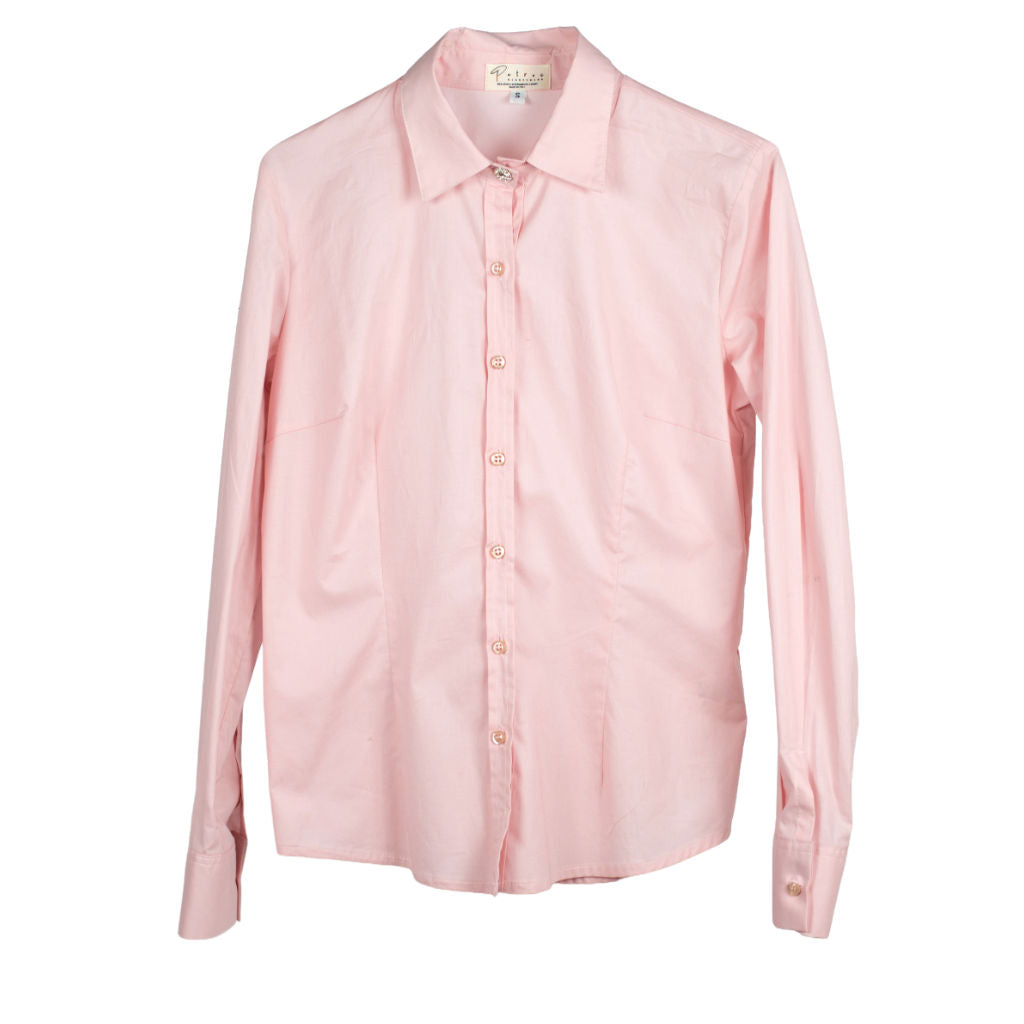 Camicia Donna Rosa con Bottoni Gioiello