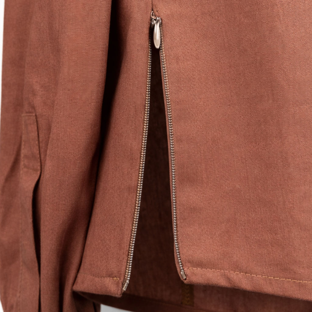 Camicia Donna Terracotta con Cravatta e Bottone Gioiello
