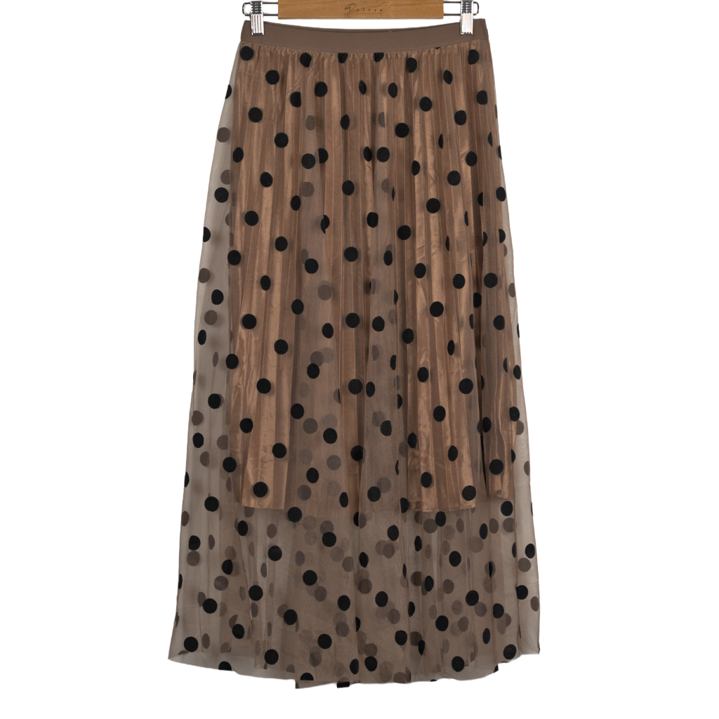 Gonna Donna Lunga in Tulle a Pois Cioccolato