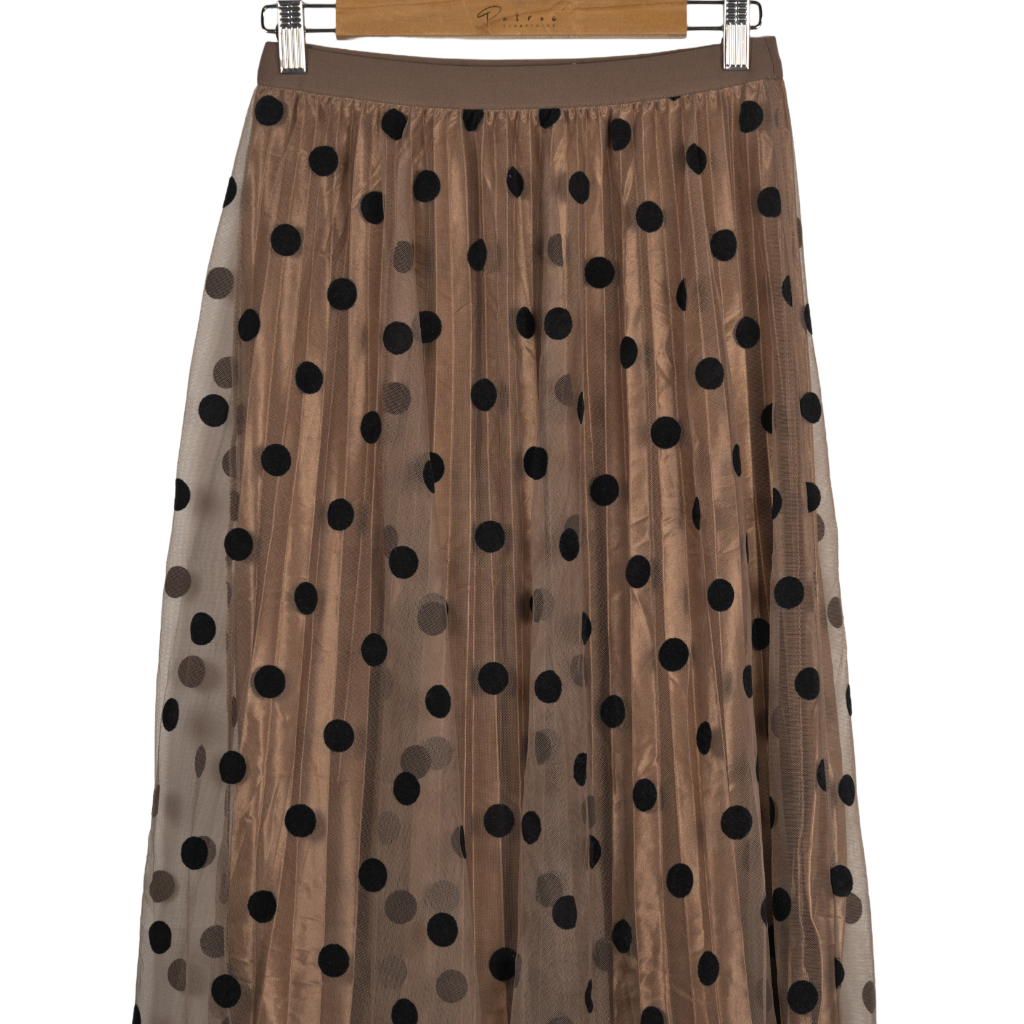 Gonna Donna Lunga in Tulle a Pois Cioccolato