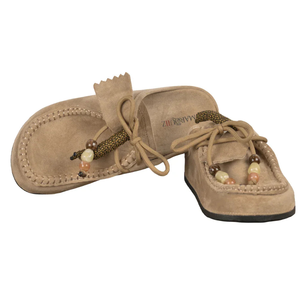 Sabot Donna in Camoscio con Lacci Decorativi