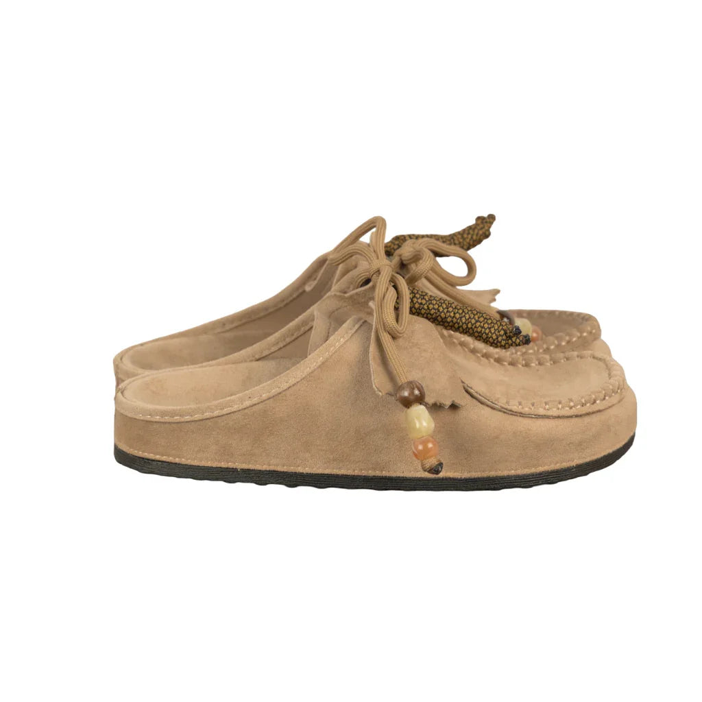 Sabot Donna in Camoscio con Lacci Decorativi