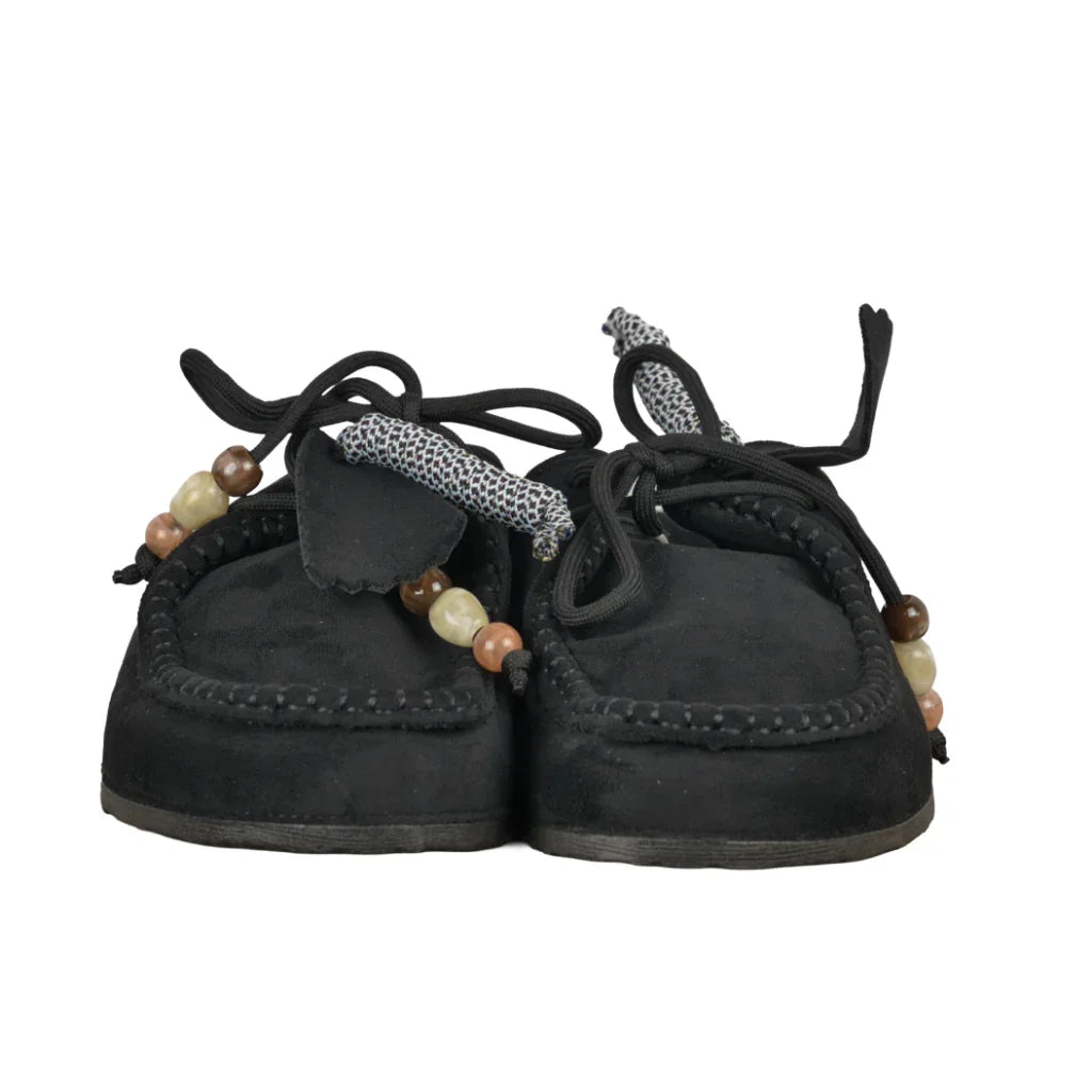 Sabot Donna in Camoscio con Lacci Decorativi