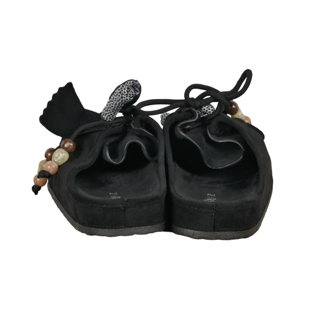 Sabot Donna in Camoscio con Lacci Decorativi