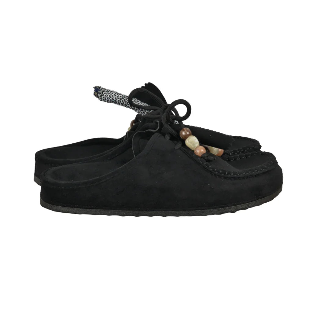 Sabot Donna in Camoscio con Lacci Decorativi