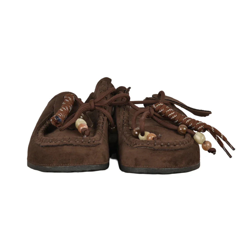 Sabot Donna in Camoscio con Lacci Decorativi
