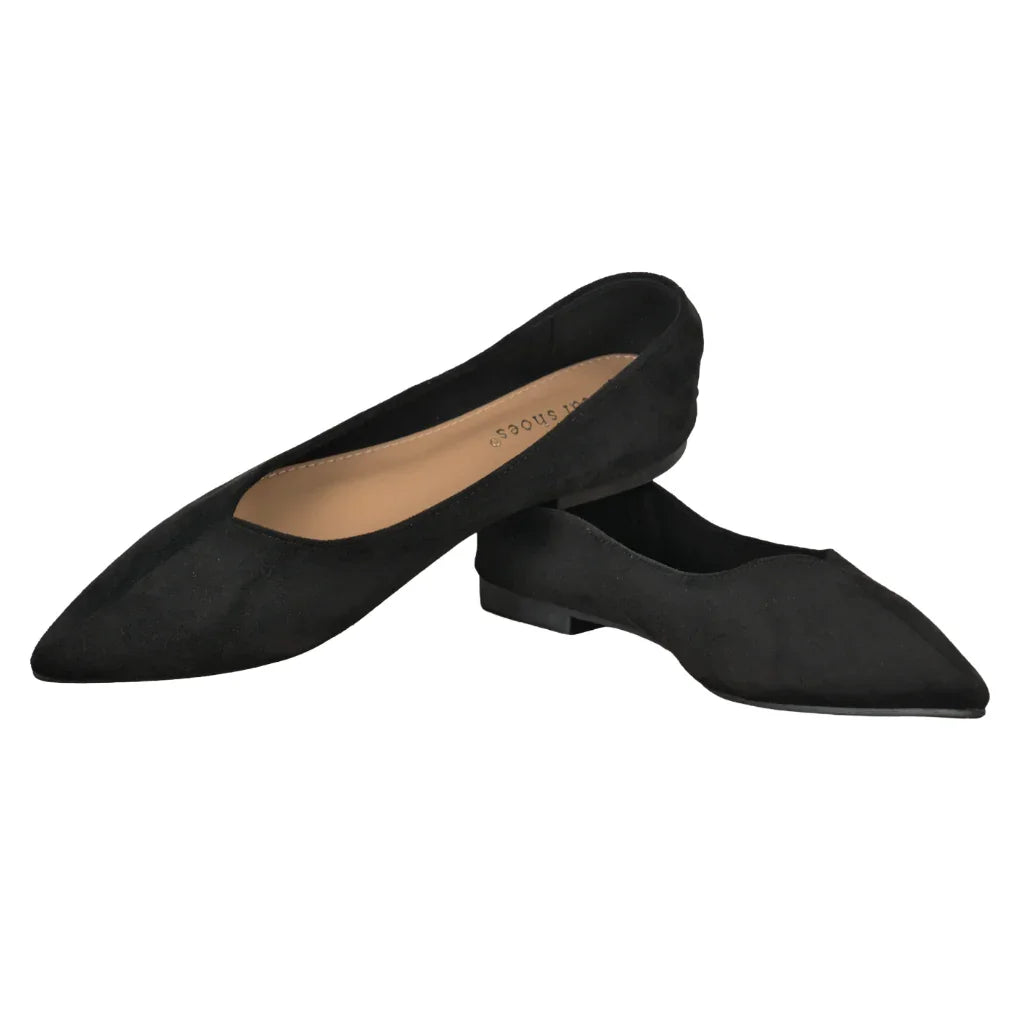 Ballerine Donna a Punta Nere in Suede