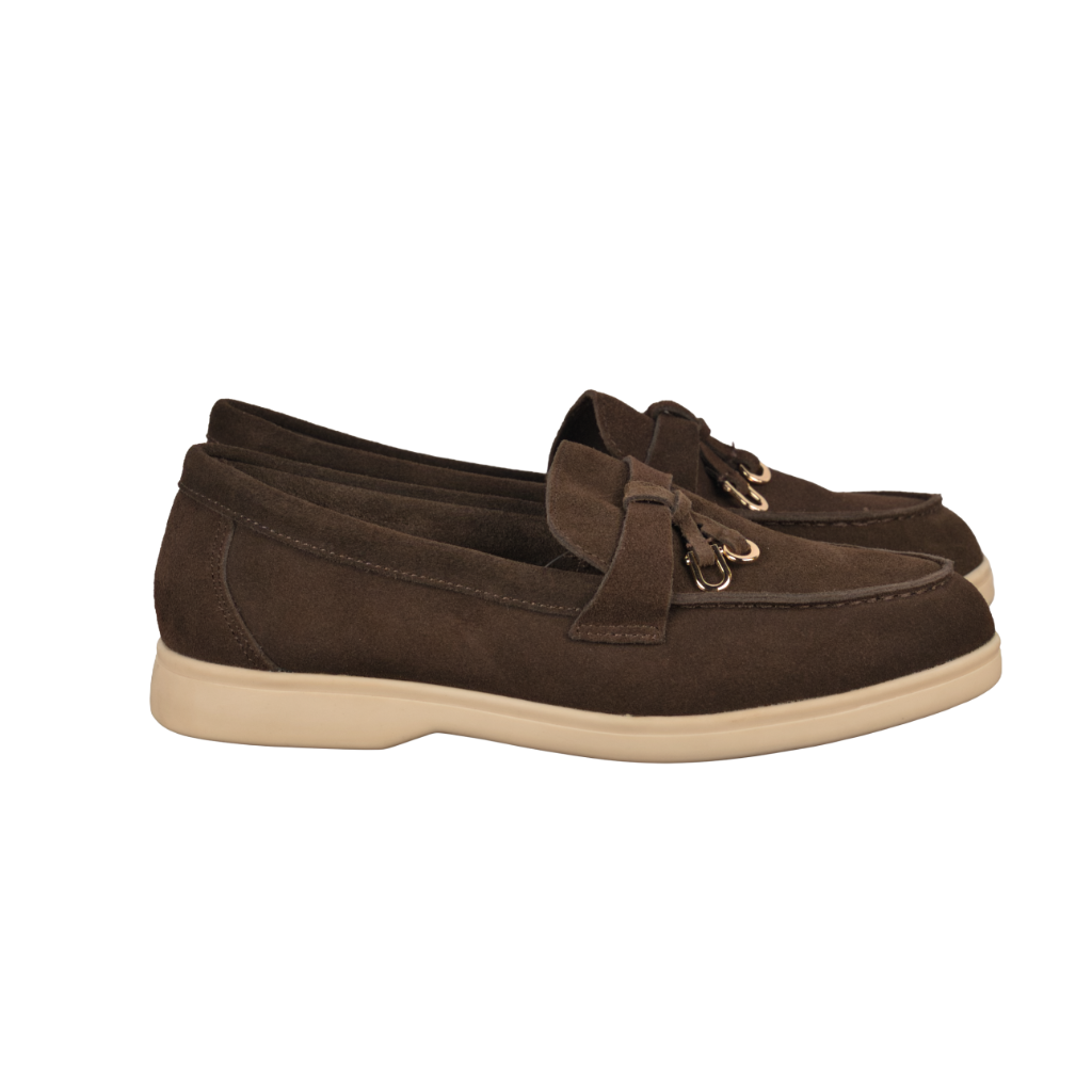 Mocassini Donna in Suede Cioccolato