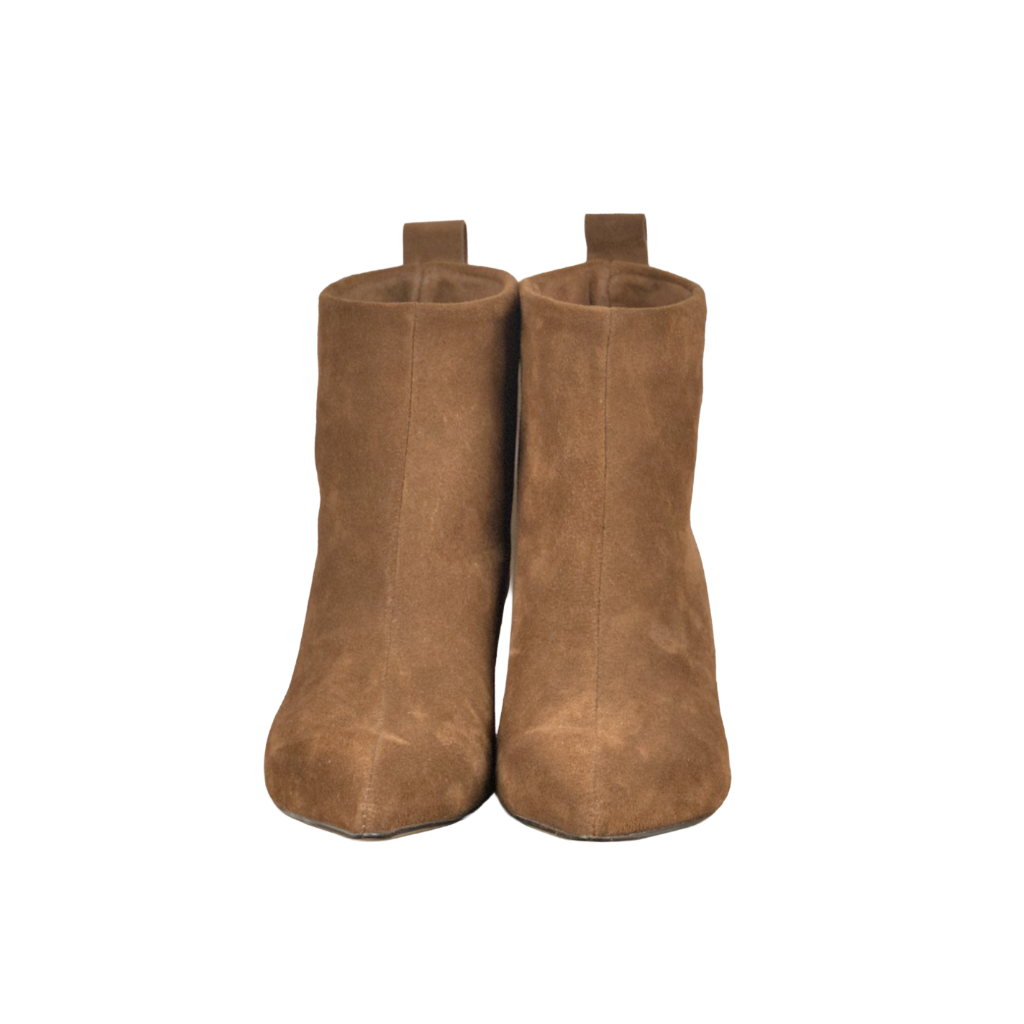Stivaletti Donna in Suede Marrone con Punta Affusolata