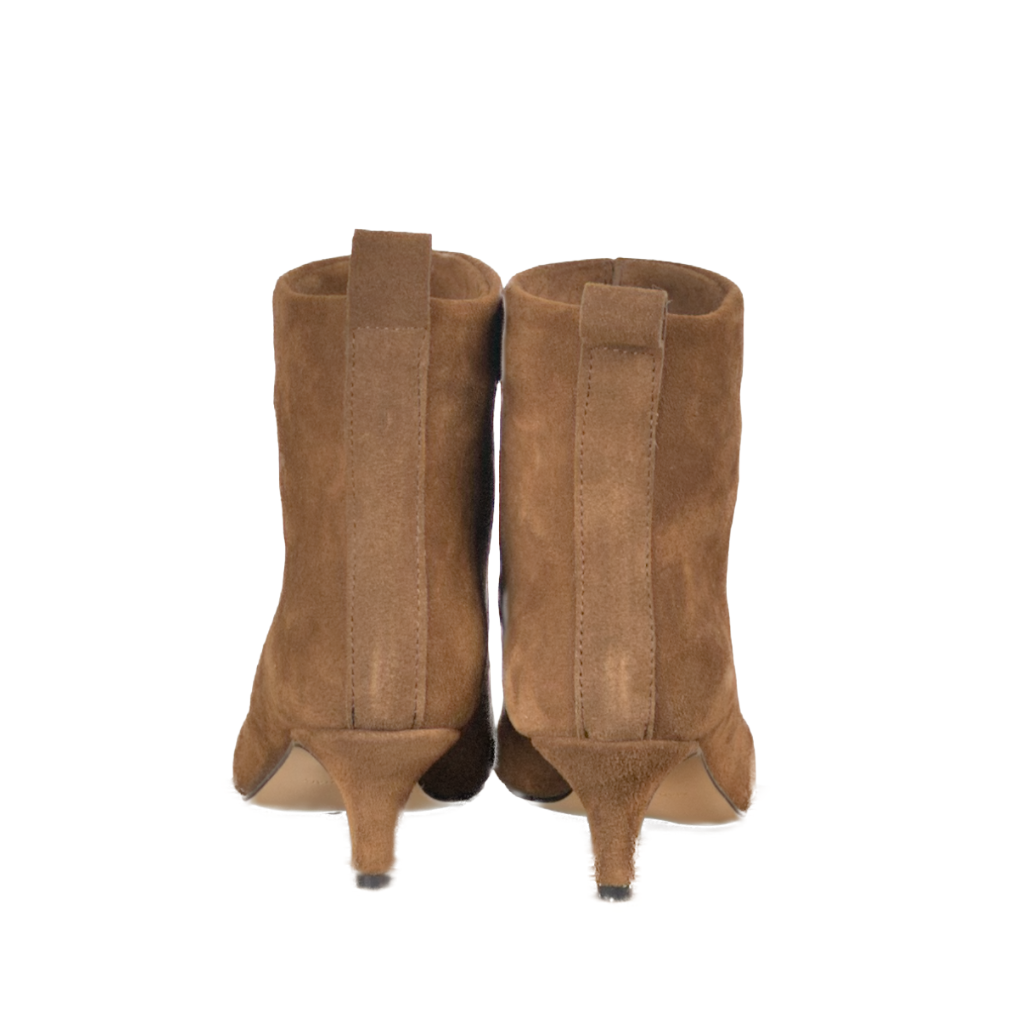 Stivaletti Donna in Suede Marrone con Punta Affusolata