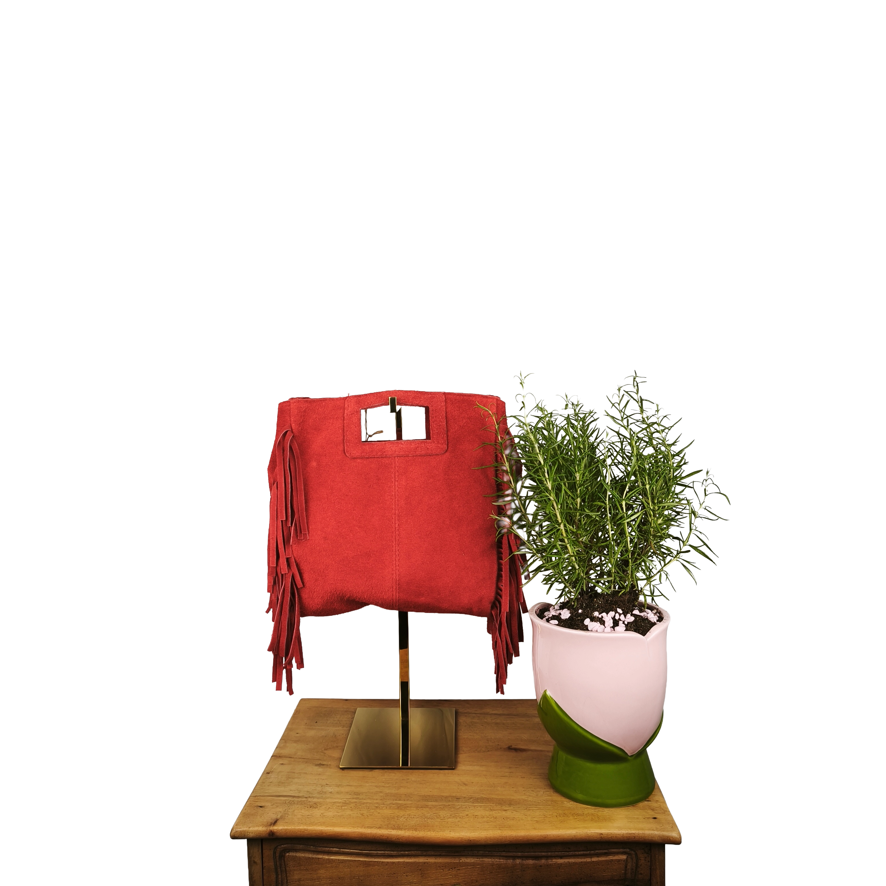 Borsa in Vera Pelle con Frange e Tracolla