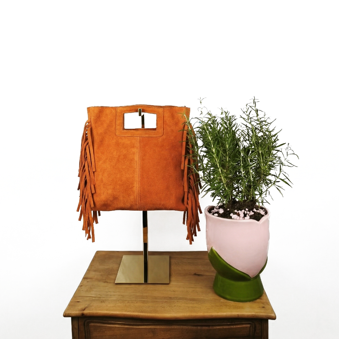 Borsa in Vera Pelle con Frange e Tracolla