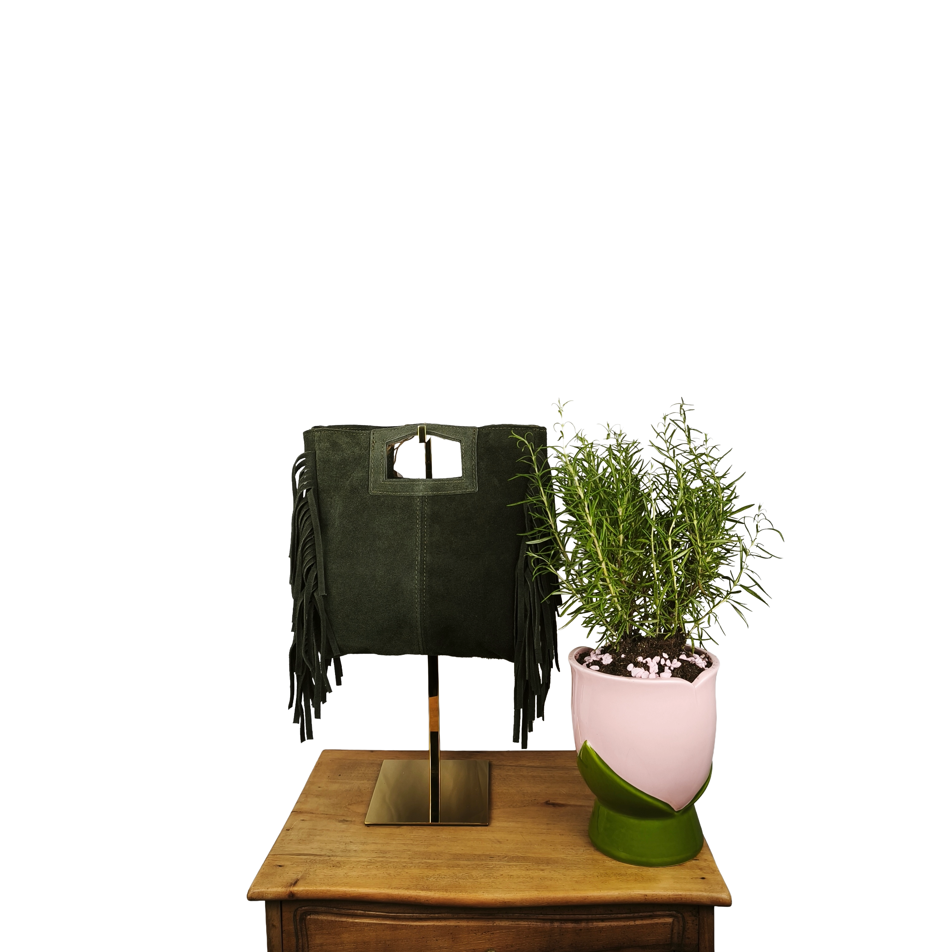 Borsa in Vera Pelle con Frange e Tracolla