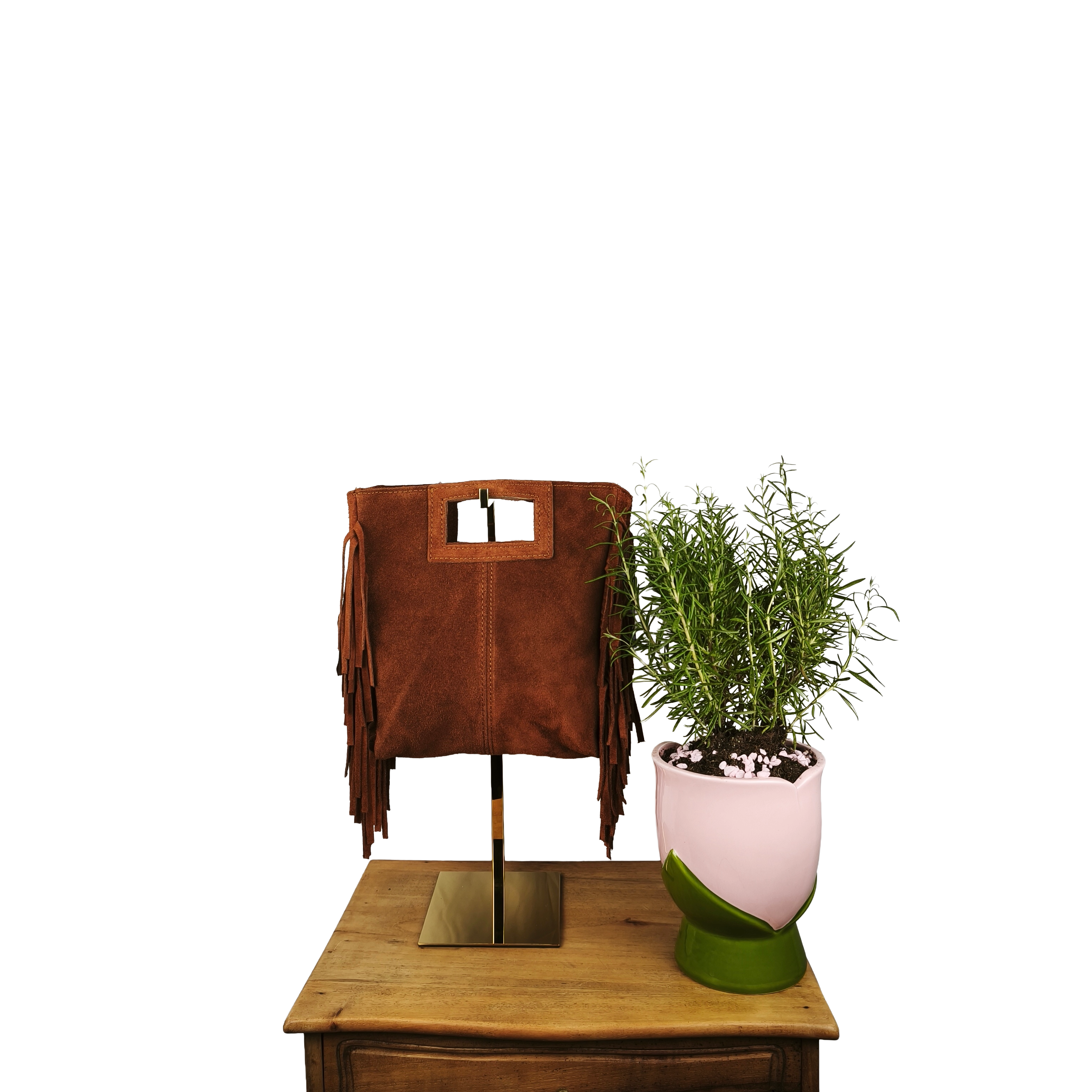 Borsa in Vera Pelle con Frange e Tracolla