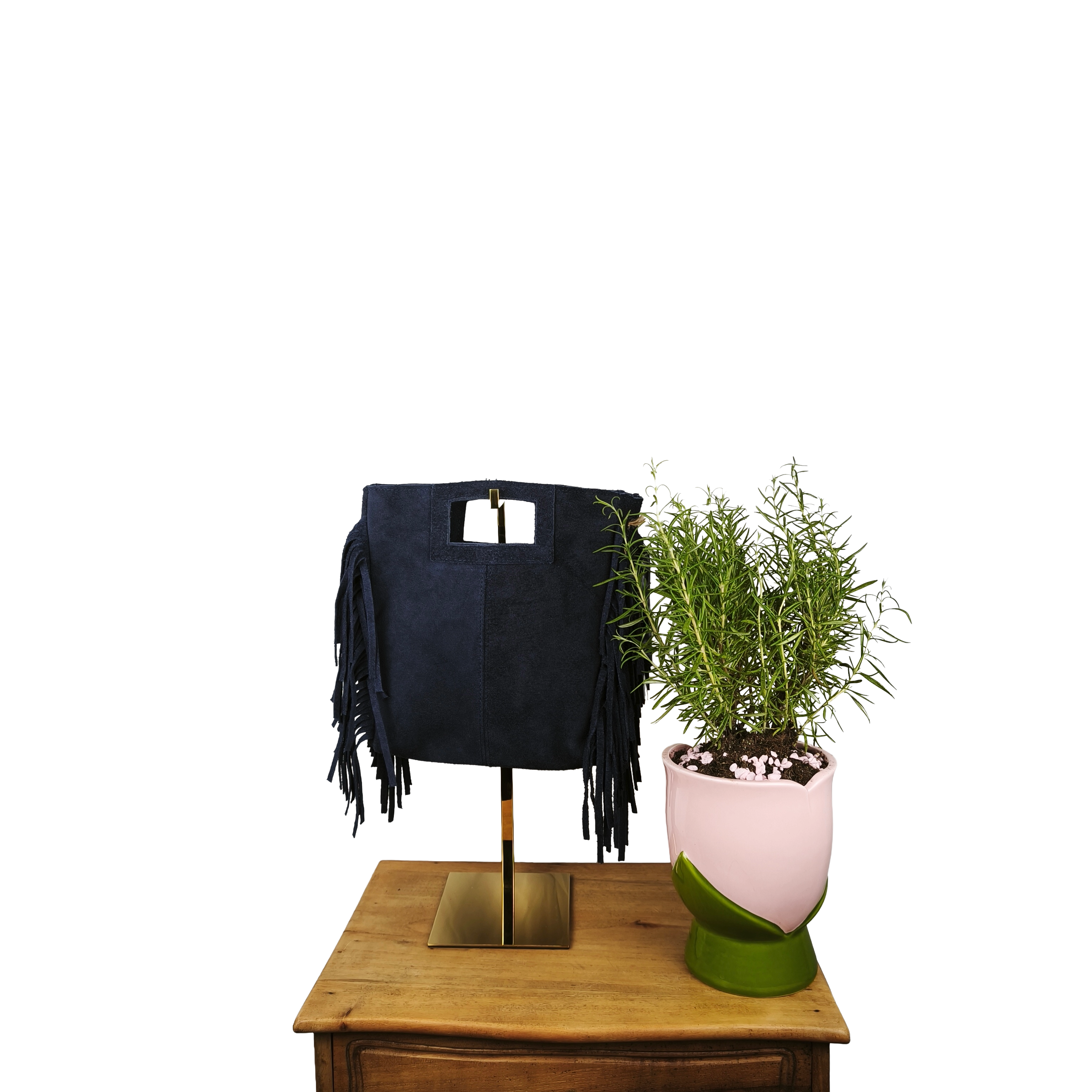 Borsa in Vera Pelle con Frange e Tracolla