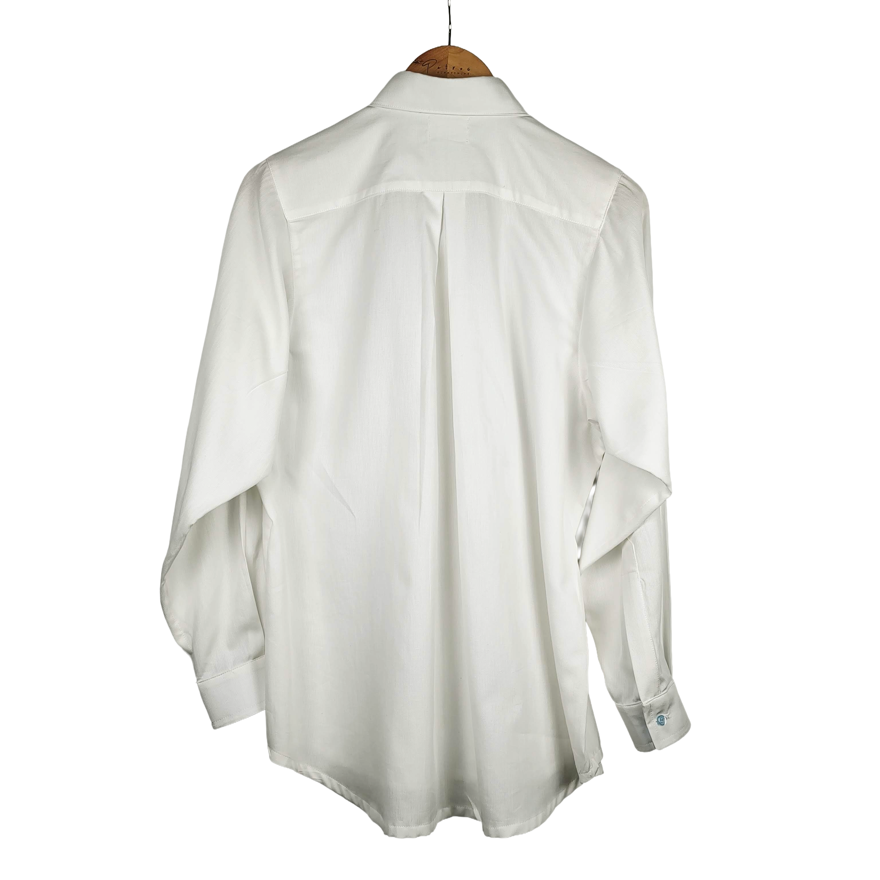 Camicia Donna Bianca con Bottoni a Contrasto